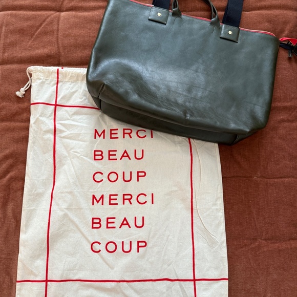 Clare V green leather zip tote bag Le Zip - Picture 7 of 9